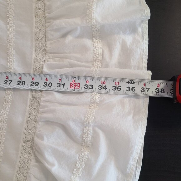 J.Crew Puff Sleeve Daisy Chain Dress White Cotton Cottagecore Feminine Ruffled 6 - Picture 5 of 11